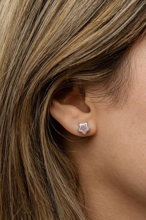 Heliophilia Silver Pendientes de Plata de Ley 925 con Circón Rosa Heliophilia Silver Pendientes de Plata de Ley 925 con Circón Rosa